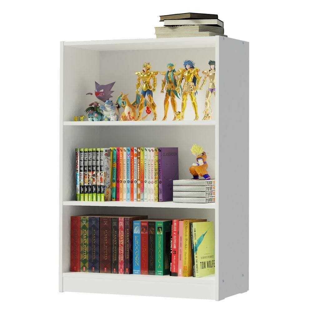 Estante Livreiro Madesa 6907 com 3 Nichos - Branco