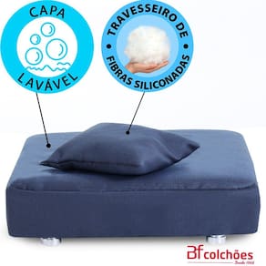 Cama Box Para Cachorro + Travesseiro - Caminha Pet - Bf Colchões