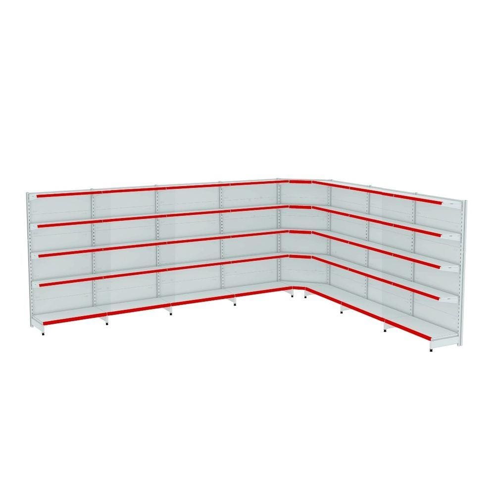 Gondola Parede 170 Amapa Flex Kit 7 Metros 1 Canto Branco PE
