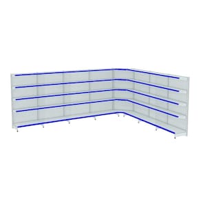 Gondola Parede 170 Amapa Flex Kit 7 Metros 1 Canto Branco PE