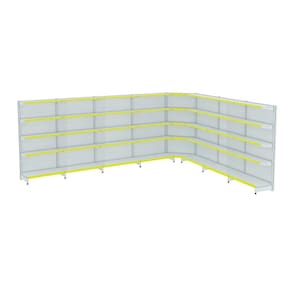 Gondola Parede 170 Amapa Flex Kit 7 Metros 1 Canto Branco