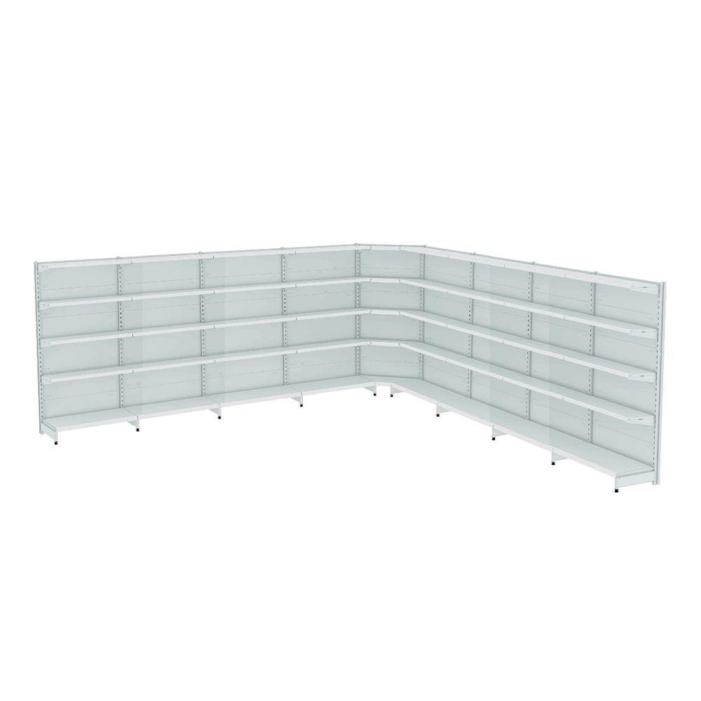 Gondola Parede 170 Amapa Flex Kit 8 Metros 1 Canto Branco SP