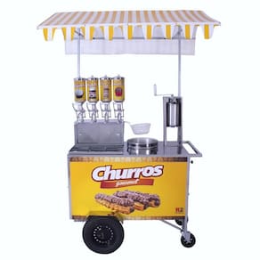 Carrinho de Churros Gourmet R2 4 Doceiras e Masseira Fuso Inox R0076