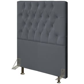 Cabeceira Cama Box Solteiro 90cm Diamante D10 Suede Cinza - Mpozenato