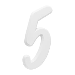 Número Residencial Para Casa 5 Branco 3D 22cm