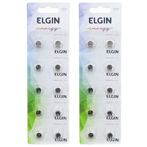 20 Bateria Elgin Lr626 Ag4 377 1.5v Botão Blister Cartela