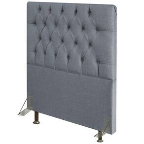 Cabeceira Cama Box Solteiro 90cm Diamante D10 Linho Cinza - Mpozenato