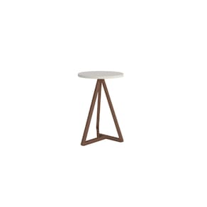 Mesa Lateral Classic Off White Com Amêndoa – Tebarrot Móveis