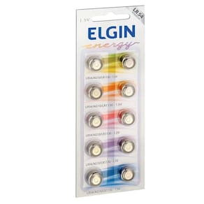 10 Bateria Pilha Blister Lr54 Lr1130 Ag10 Alcalina Elgin