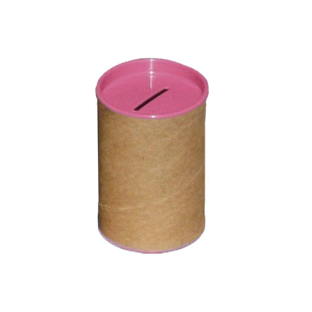 Cofrinho de papelão para personalizar rosa - 06 unidades