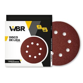 Disco de Lixa G60 8 Furos 225mm 10 Peças