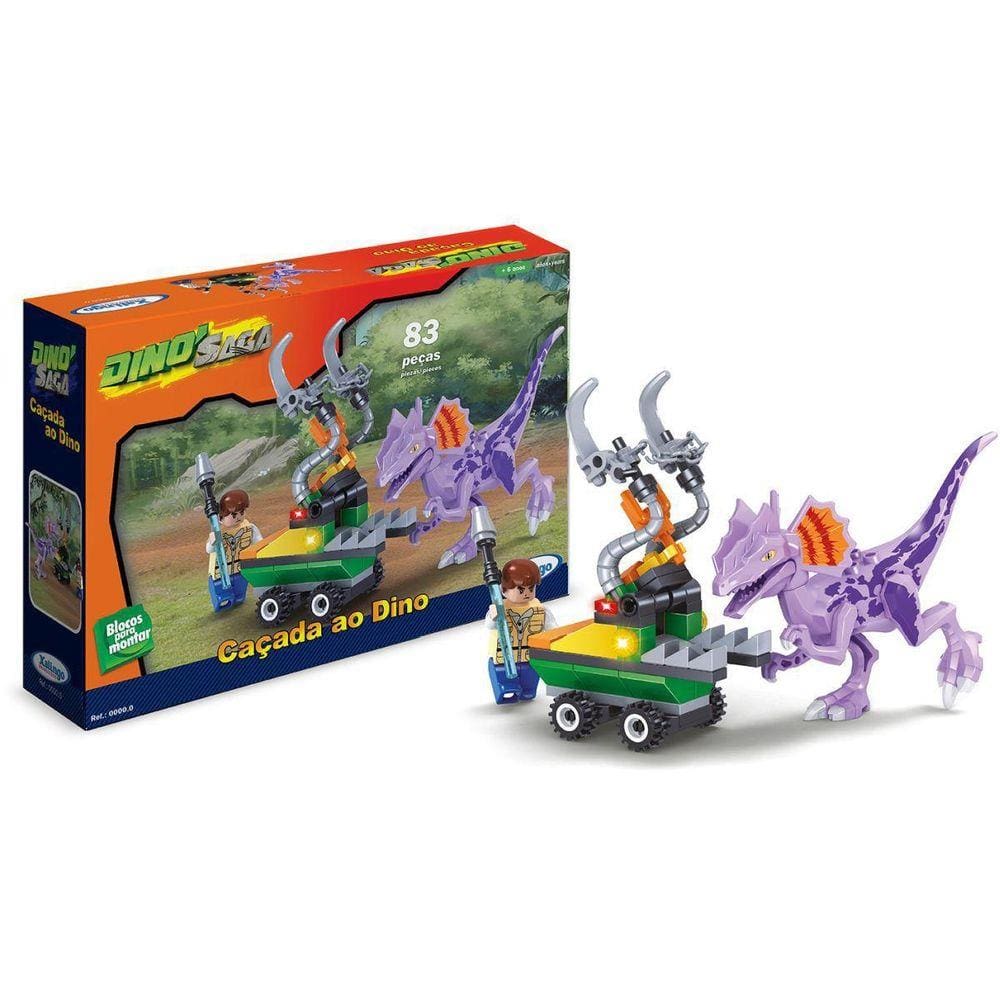 Bloco De Montar Dino Saga Caçada Ao Dino 83 Pcs Xalingo