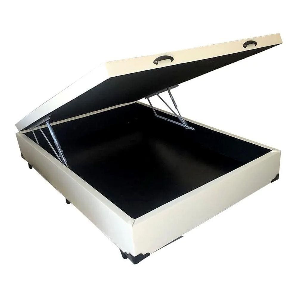 Cama Box Box Baú Casal com 48Cm de Altura Total - 30Cm de Profundidade No Corino