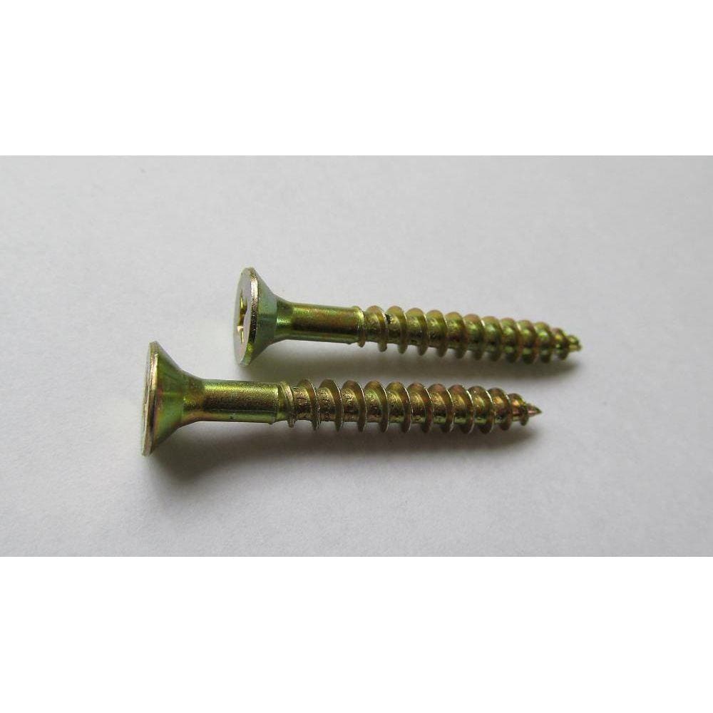 Parafuso para Aglomerado 6x70mm Cabeça Chata Phillips Aço Dourado 100 Peças