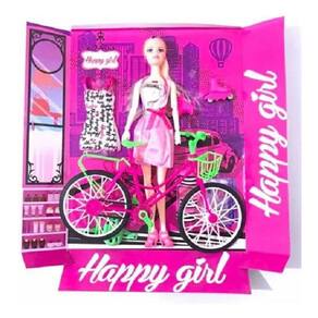 Boneca Articulada Tipo Barbie Musical Com Bicicleta E Acessórios