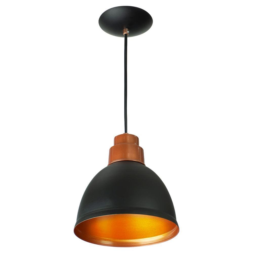 Lustre Pendente Karina De Alumínio Preto com Cobre