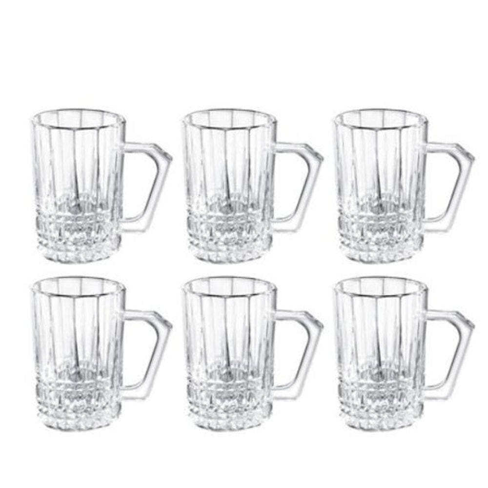 Jogo De 6 Xicaras Coffe Time Em Vidro 160Ml