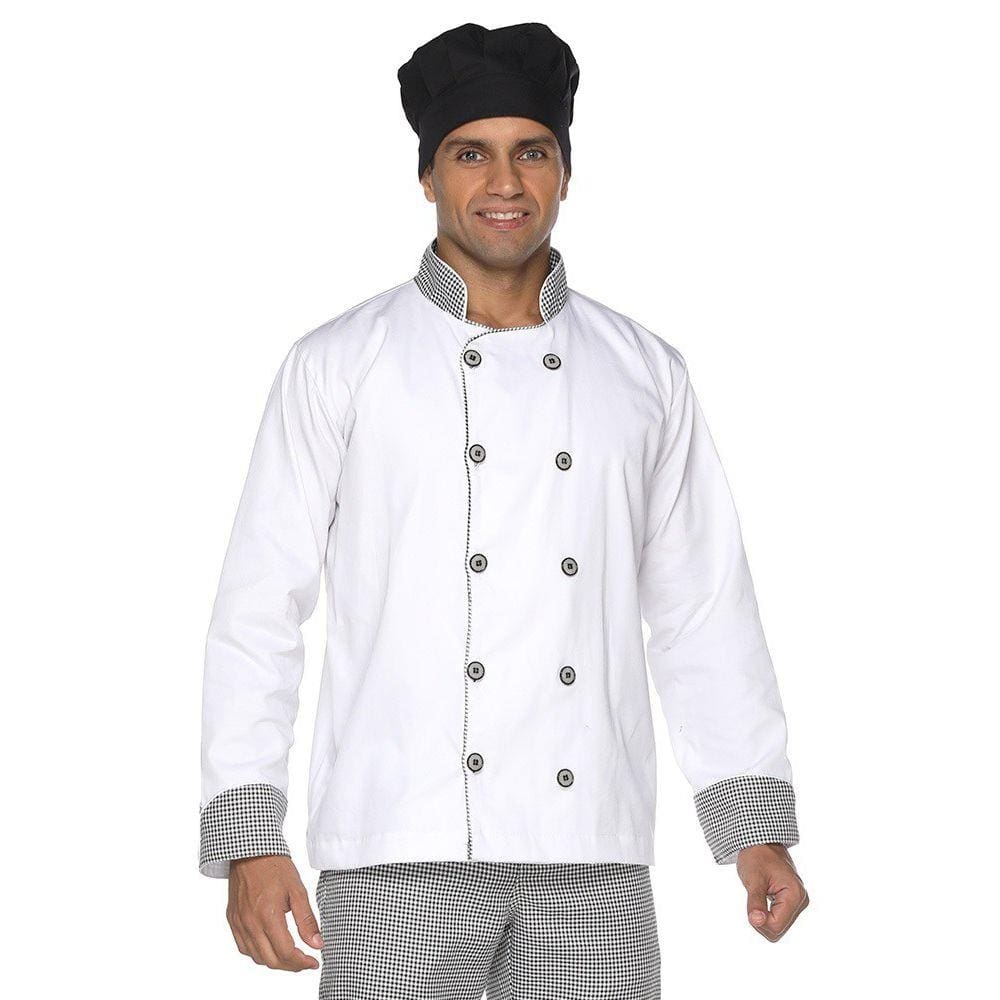Dolmã Chef Cozinha Masculino detalhe Pied Poule