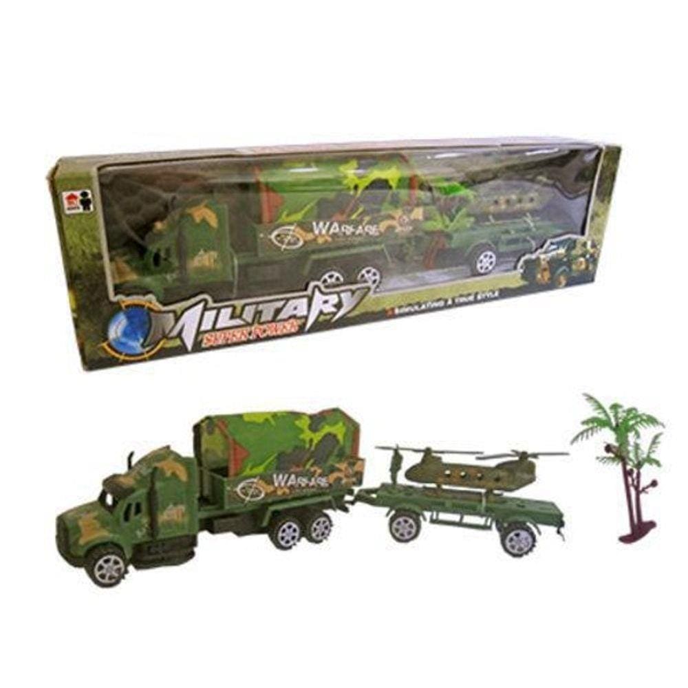 Brinquedo Carreta A Fricção Caminhão Militar Camuflado