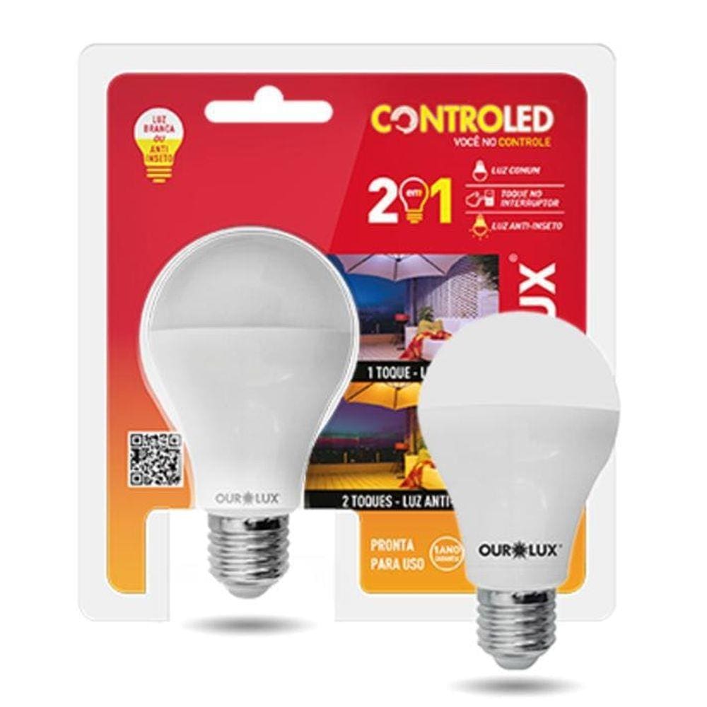 Lâmpada Led Controled 2 Em 1 9W Luz Branca Ourolux