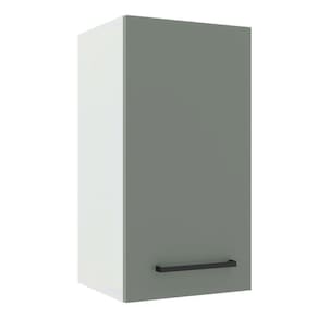 Armário Aéreo Madesa Agata 35 cm 1 Porta - Branco/Cinza