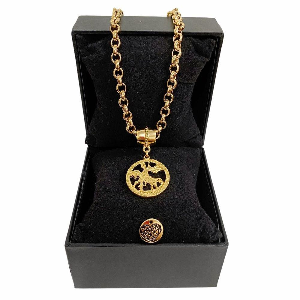 Colar Feminino Elo Português Grosso 6mm São Jorge Dourado