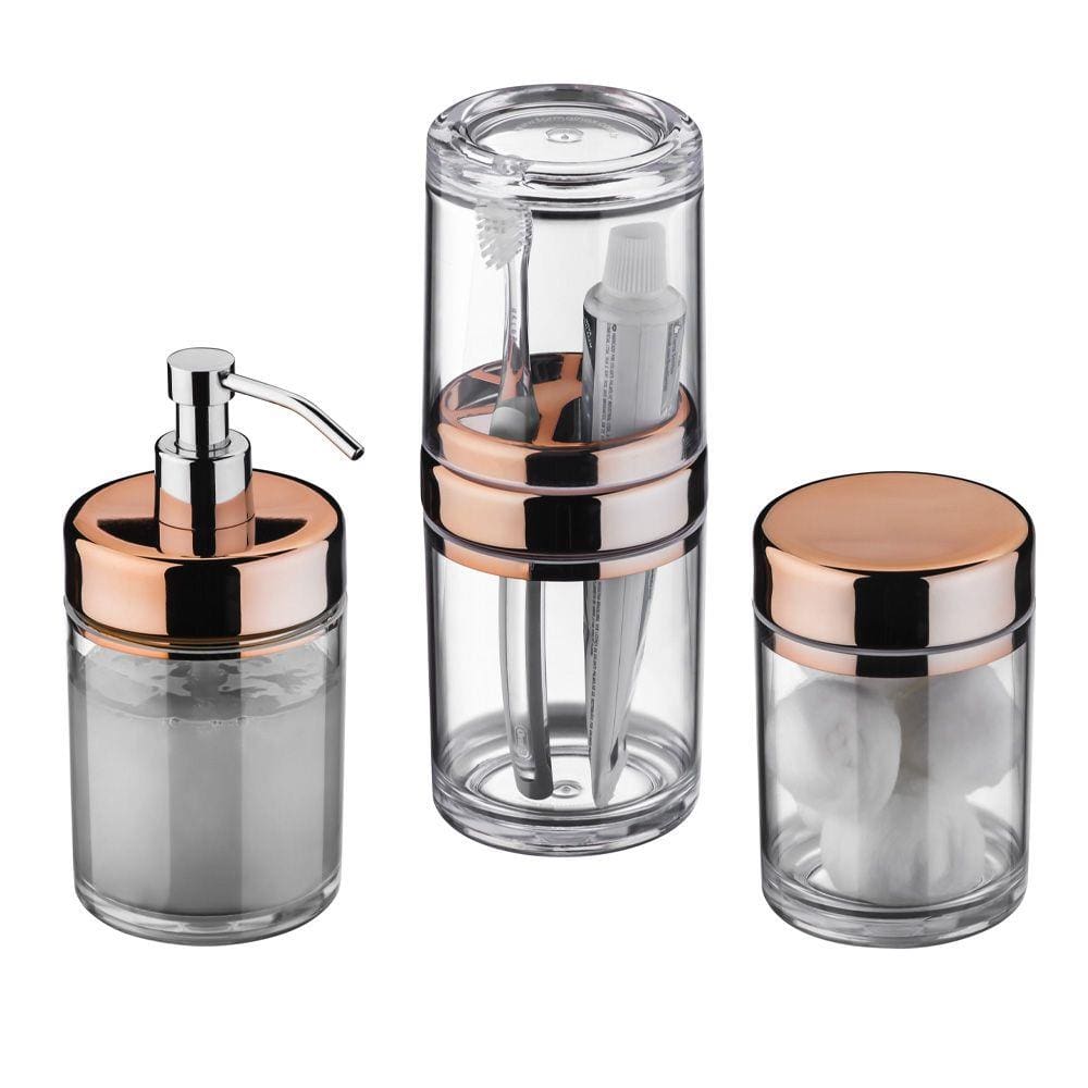 Conjunto Para Banheiro Acquaset 3 Peças Cobre Forma