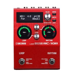 Pedal Boss Loop Station Rhythm para Guitarra RC-10R Vermelho Pedal Digital