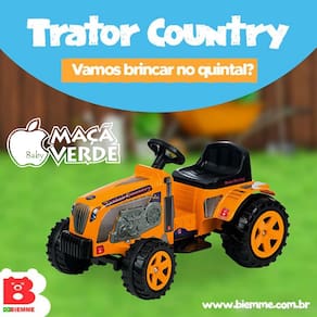 Mini Trator Country Amarelo Elétrico 6v + Caçamba Biemme