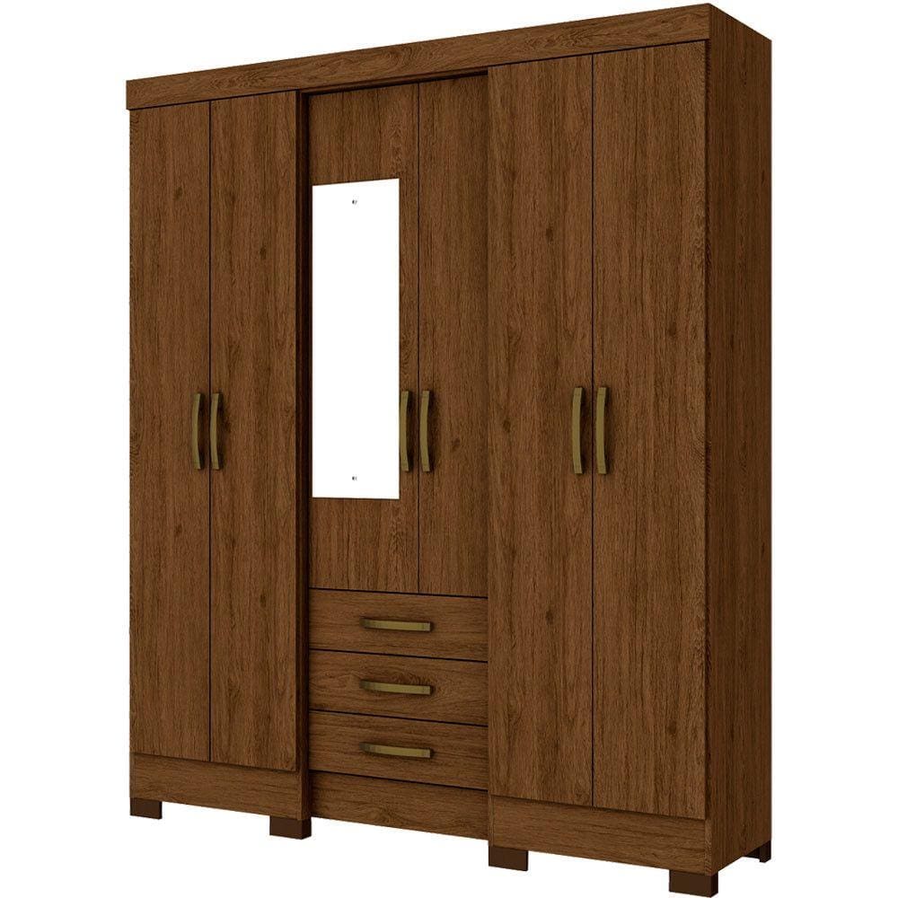 Guarda-Roupa Casal Briz 6 Portas e 3 Gavetas - Henn