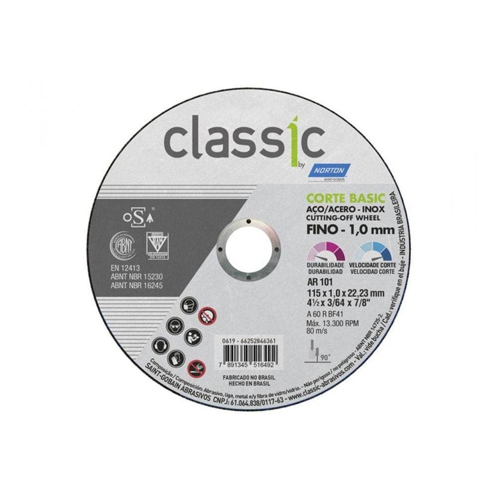 Disco Corte Ferro Norton Classic Basic 115X1,0X22,23Mm