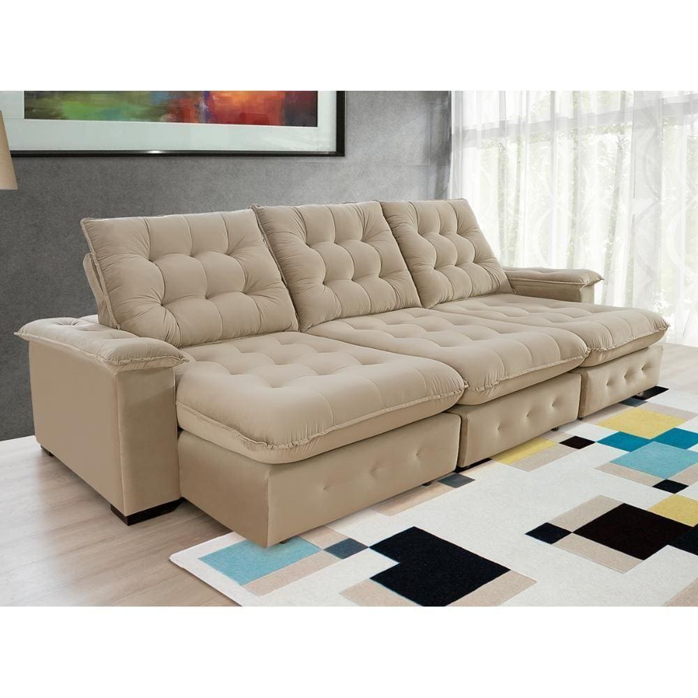 Sofá Coliseu Super Pillow 3,10m bege
