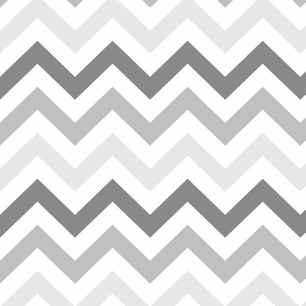 Papel De Parede Lavável Chevron Tons De Cinza 12m