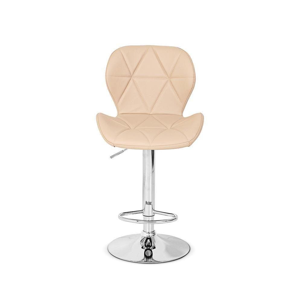 Banqueta Slim Couro Pu Regulagem de Altura Nude