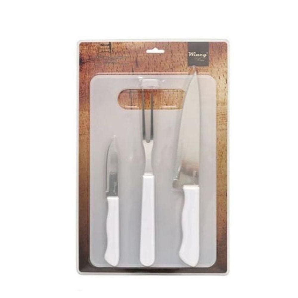 Jogo Conjunto Facas Churrasco Cozinha Legumes Garfo Tábua
