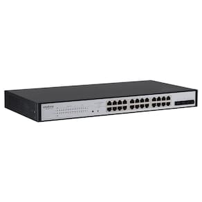 Switch 24 Portas Giga PoE + 4 Portas Mini-Gbic SG 2404 PoE L2+ Intelbras
