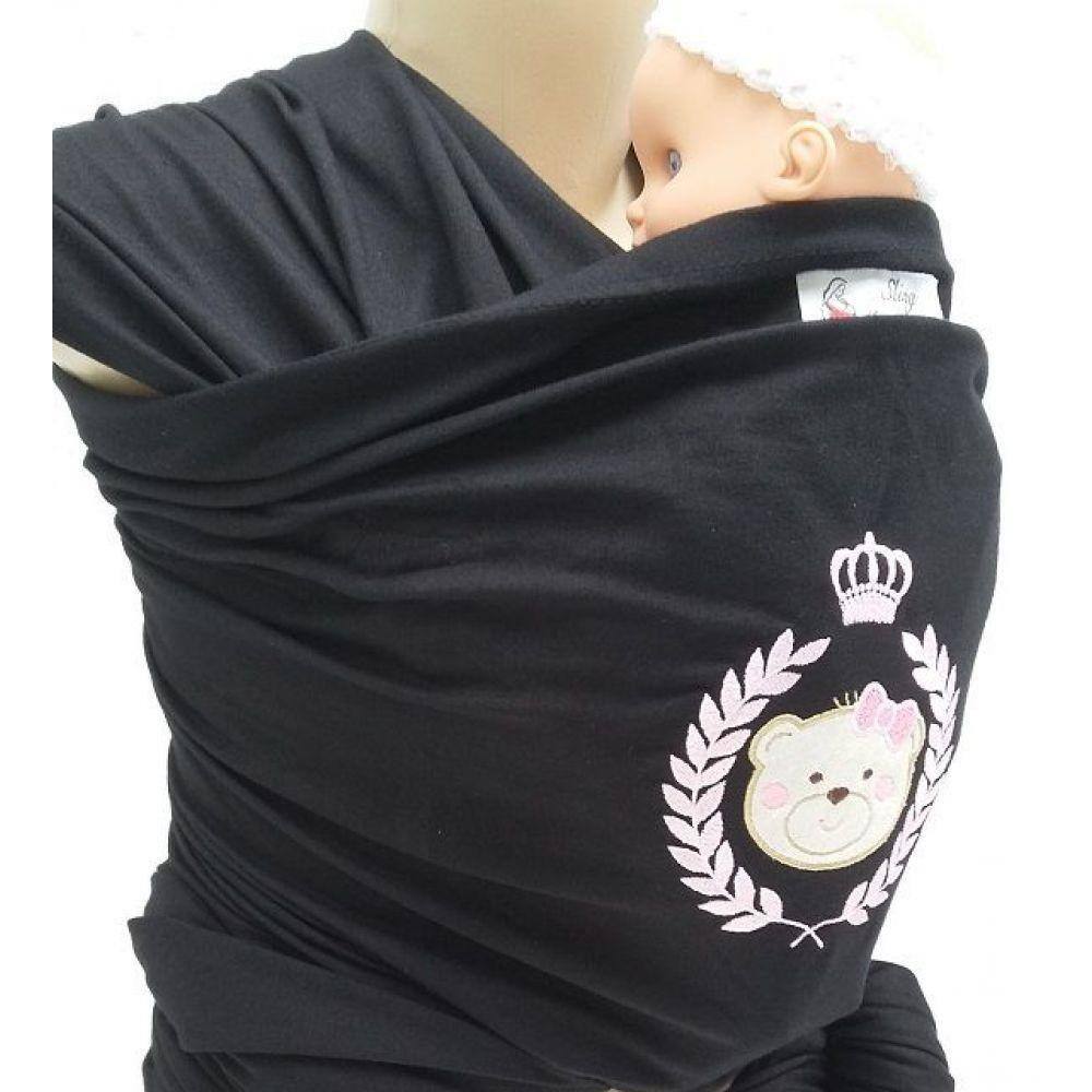 Sling Bordado Tema Ursinha Preto