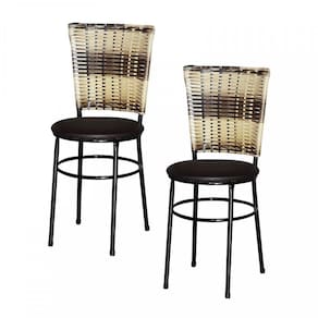 2 Cadeiras Preta Para Cozinha Hawai Cappuccino Marrom