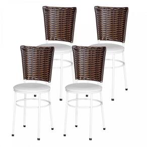 4 Cadeiras Brancas Para Cozinha Hawai Cappuccino Branco