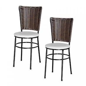 2 Cadeiras Preta Para Cozinha Hawai Cappuccino Branco