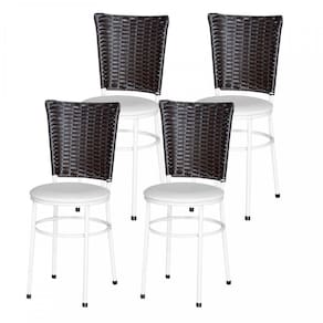 4 Cadeiras Branca Para Cozinha Hawai Café Branco