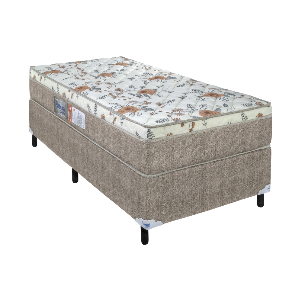 Cama Box Solteiro Conjunto Ortopédico D45 088x188x53 Floral Portobel Floral