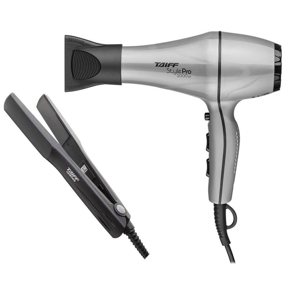 Secador cabelo profissional style pro 2000W prata + prancha ceramic 180ºC BV
