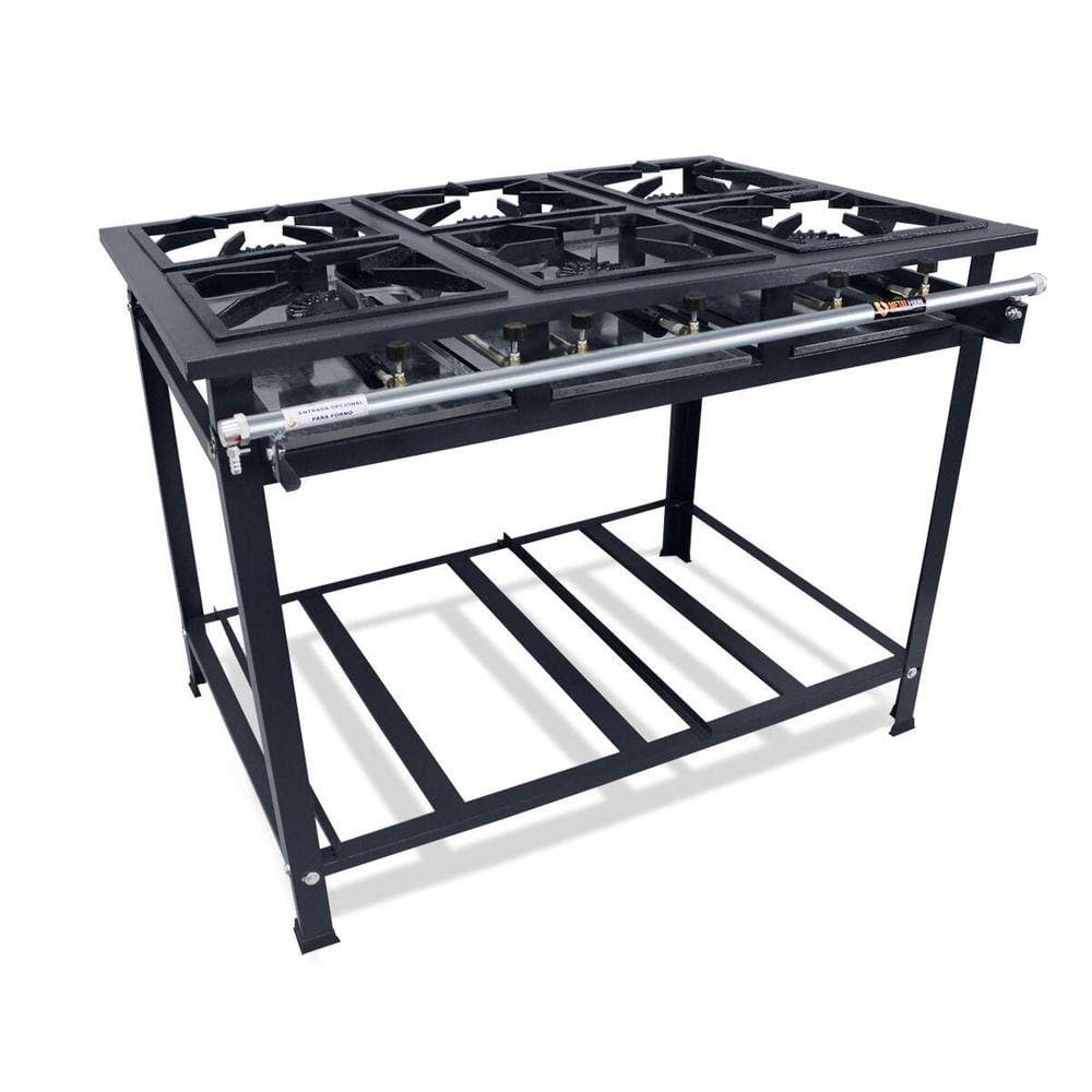 Fogão Industrial 6 Bocas 30x30 Alta Pressão P5 Compact - MetalFour
