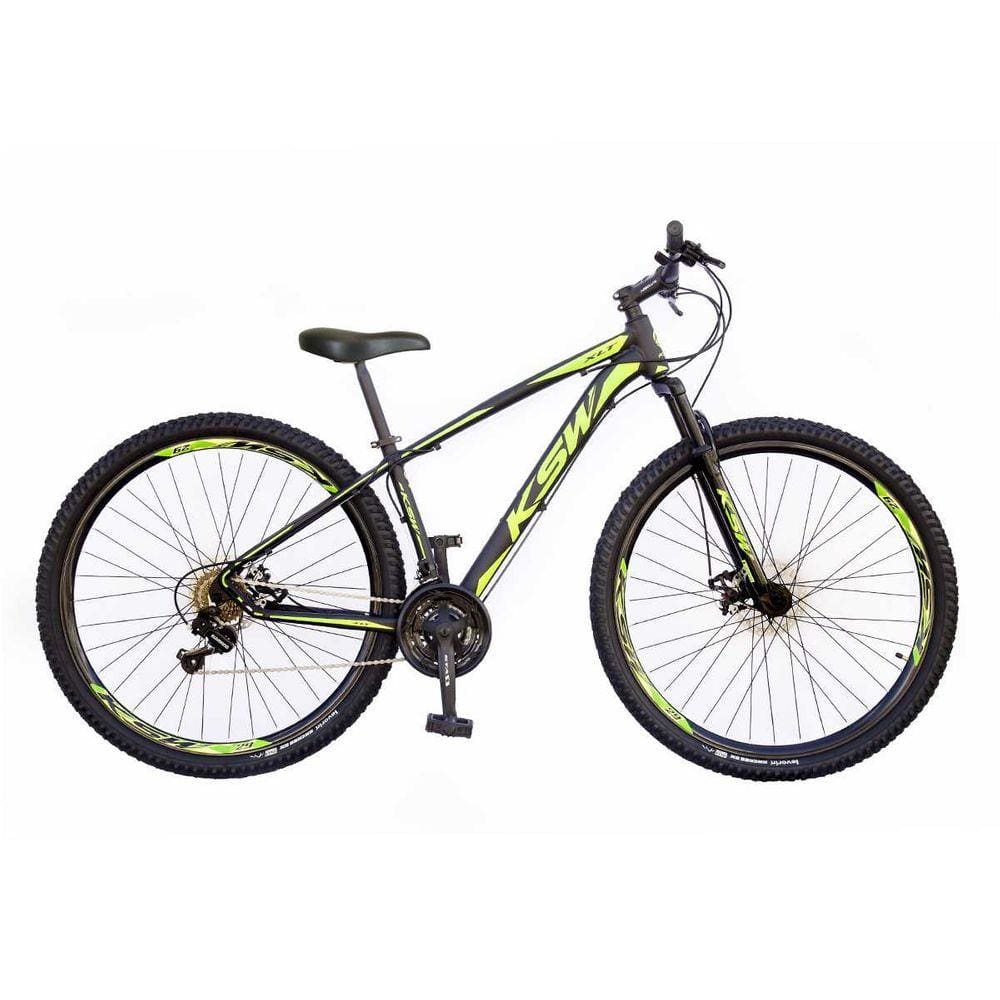 Bicicleta Aro 29 KSW XLT 2020 21v Freio a Disco Preto e Verde 17