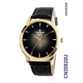 Relogio Champion Dourado Masculino Pulseira Couro Preta Cn20828u