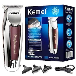 Maquina de Acabamento Kemei Cabelo Barba KM-9163 3 Pentes -Bivolt