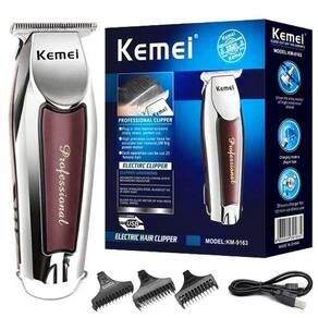 Maquina de Acabamento Kemei Cabelo Barba 3 Pentes Portatil KM-9163 -Bivolt