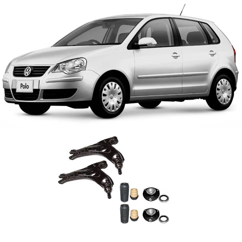 Bandeja + Kit Batente VW Polo Dianteiro 2003 Até 2013 - O Par