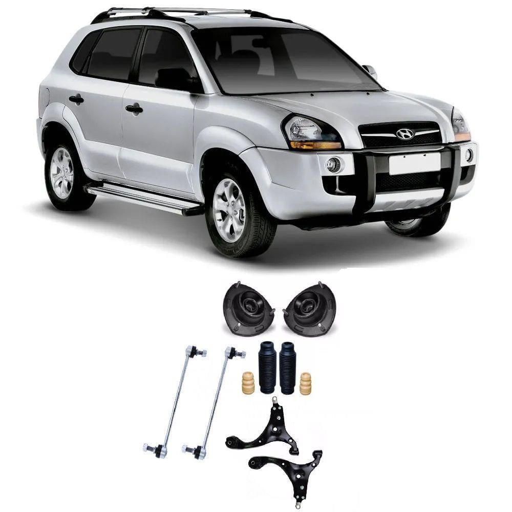 Bandeja + Bieleta + Kit Batente Hyundai Tucson 2004 Até 2009 Dianteiros - O Par